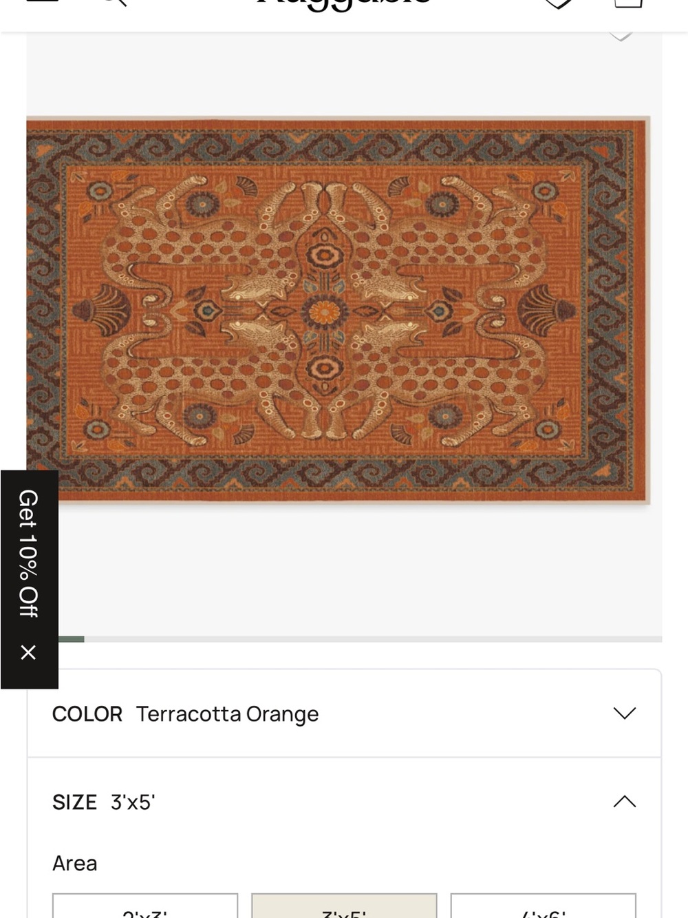 Ruggable Eartha Terracotta Rug - Picture 3 of 3